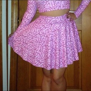 Black Milk Clothing Braaains Skater Skirt Sz M